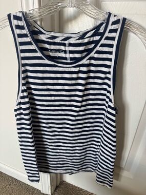 J. Crew Navy and White Striped Tank